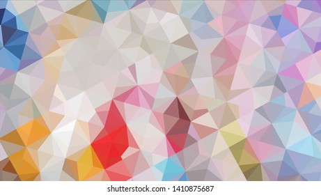 Vector, multicolor geometric background. Triangles, triangulation. Geometric mosaic, colored triangles, application in origami style. Abstract background for web.
