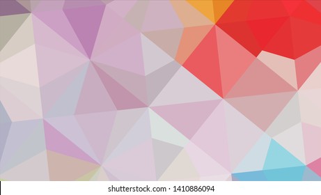 Vector, multicolor geometric background. Triangles, triangulation. Geometric mosaic, colored triangles, application in origami style. Abstract background for web.