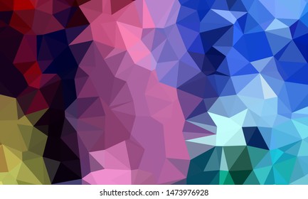 Vector, multicolor geometric background. Triangles, triangulation. Geometric mosaic, colored triangles, application in origami style. Abstract background for web.