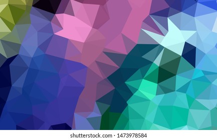 Vector, multicolor geometric background. Triangles, triangulation. Geometric mosaic, colored triangles, application in origami style. Abstract background for web.