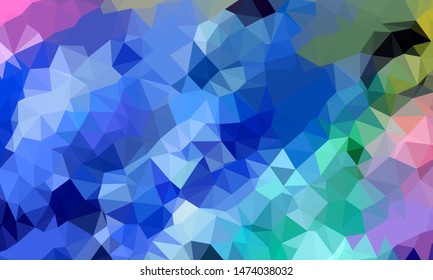 Vector, multicolor geometric background. Triangles, triangulation. Geometric mosaic, colored triangles, application in origami style. Abstract background for web.