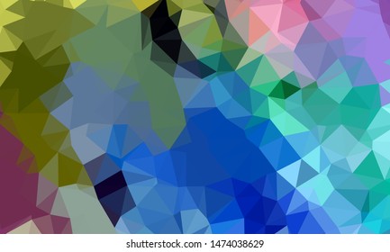 Vector, multicolor geometric background. Triangles, triangulation. Geometric mosaic, colored triangles, application in origami style. Abstract background for web.