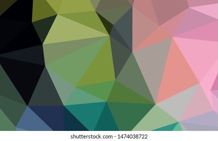 Vector, multicolor geometric background. Triangles, triangulation. Geometric mosaic, colored triangles, application in origami style. Abstract background for web.