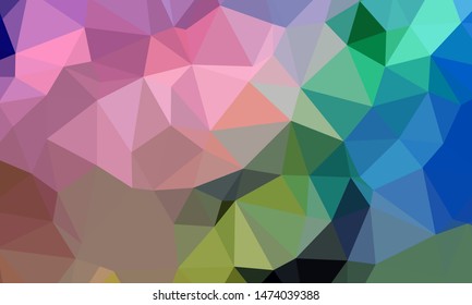 Vector, multicolor geometric background. Triangles, triangulation. Geometric mosaic, colored triangles, application in origami style. Abstract background for web.