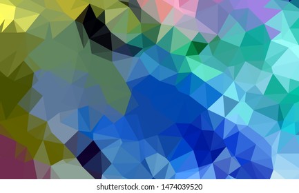 Vector, multicolor geometric background. Triangles, triangulation. Geometric mosaic, colored triangles, application in origami style. Abstract background for web.