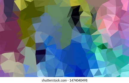 Vector, multicolor geometric background. Triangles, triangulation. Geometric mosaic, colored triangles, application in origami style. Abstract background for web.