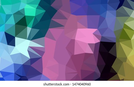Vector, multicolor geometric background. Triangles, triangulation. Geometric mosaic, colored triangles, application in origami style. Abstract background for web.