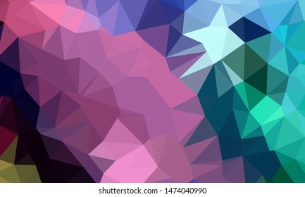 Vector, multicolor geometric background. Triangles, triangulation. Geometric mosaic, colored triangles, application in origami style. Abstract background for web.