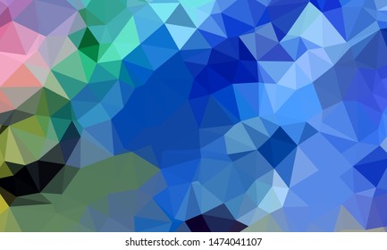 Vector, multicolor geometric background. Triangles, triangulation. Geometric mosaic, colored triangles, application in origami style. Abstract background for web.