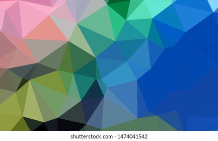 Vector, multicolor geometric background. Triangles, triangulation. Geometric mosaic, colored triangles, application in origami style. Abstract background for web.
