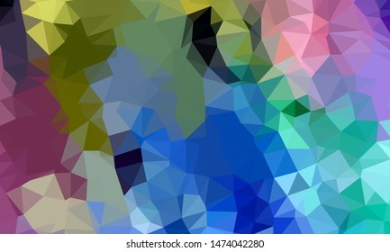 Vector, multicolor geometric background. Triangles, triangulation. Geometric mosaic, colored triangles, application in origami style. Abstract background for web.