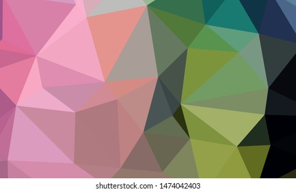 Vector, multicolor geometric background. Triangles, triangulation. Geometric mosaic, colored triangles, application in origami style. Abstract background for web.