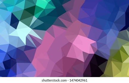 Vector, multicolor geometric background. Triangles, triangulation. Geometric mosaic, colored triangles, application in origami style. Abstract background for web.
