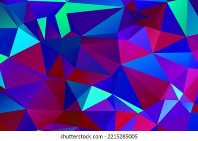 Vector, multicolor geometric background. Triangles, triangulation. Geometric mosaic, colored triangles, application in origami style