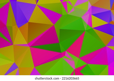 Vector, multicolor geometric background. Triangles, triangulation. Geometric mosaic, colored triangles, application in origami style