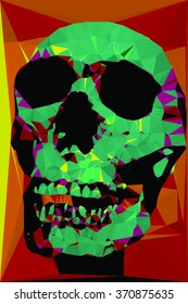 vector multicolor geometric illustration of a skull