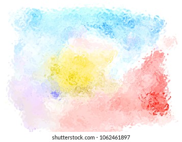 Vector multicolor glass like frame surface. Mix of pink, blue, yellow, orange and red colors. Background for printing magazine cover, advertise presentation and etc.