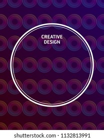 vector multicolor horizontal circles on violet gradient with circle frame background for brochure banner or publication