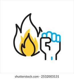 Vector multicolor icon for aggressive