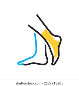 Vector multicolor icon for ankle