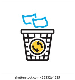 Vector multicolor icon for bin