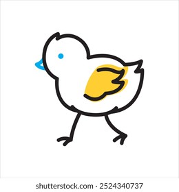Vector multicolor icon for chick