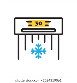 Vektorsymbol für mehrfarbiges Bild zur Kühlung