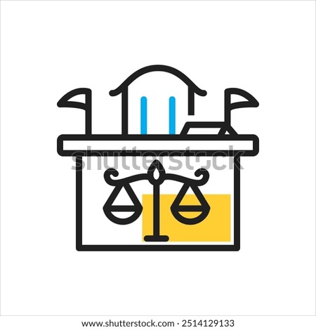 Vector multicolor icon for courtroom