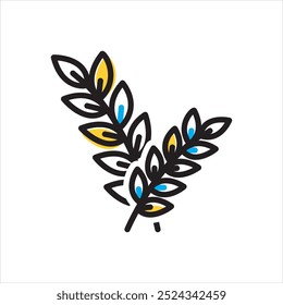 Icono multicolor del Vector para las hojas del curry