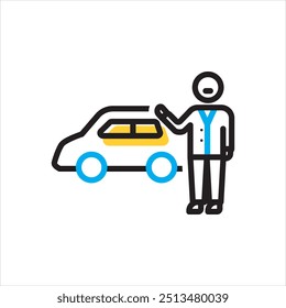 Vector multicolor icon for dealer