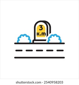 Vector multicolor icon for distance
