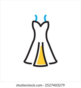 Vector multicolor icon for dress