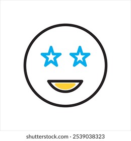 Ícone de vetor multicolor para eufórico