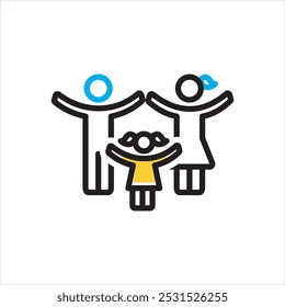 Vector multicolor icon for Family members