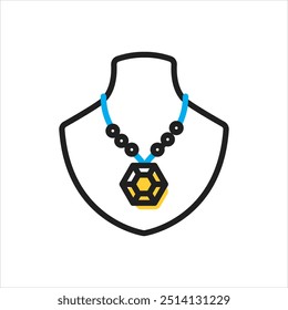 Vector multicolor icon for gemstone necklace