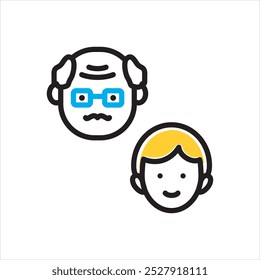 Vector multicolor icon for generation