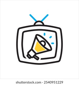 Vector multicolor icon for infomercial