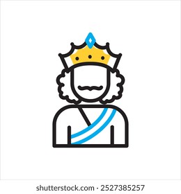 Ícone de vetor multicolor para o rei