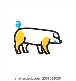 Vector multicolor icon for landrace