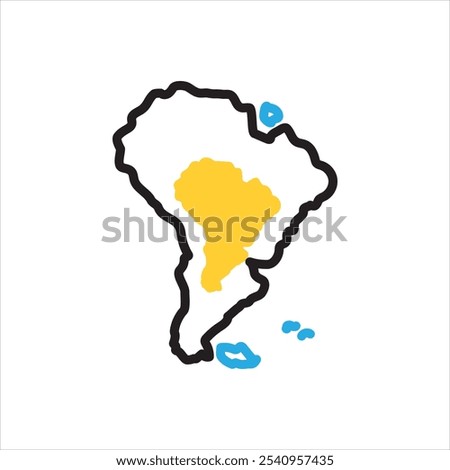 Vector multicolor icon for latin america