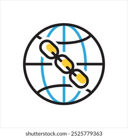 Vector multicolor icon for link