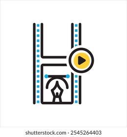 Vector multicolor icon for motion graphics
