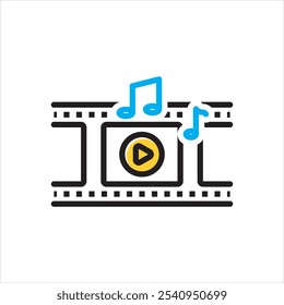 Ícone de vetor multicolor para vídeo de música