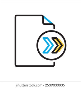 Icono multicolor del Vector para la página siguiente