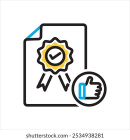 Icono multicolor del Vector para la garantía de calidad