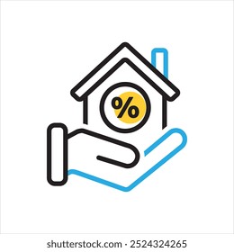 Vektorsymbol für mehrfarbige Objekte für Immobilien