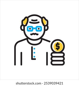 Vector multicolor icon for retirement