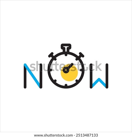 Vector multicolor icon for right now