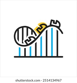 Vector multicolor icono para montaña rusa