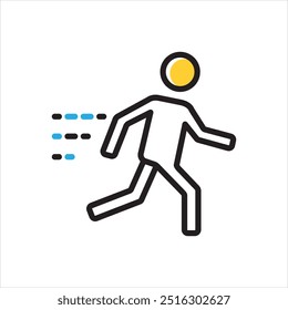 Vector multicolor icon for run